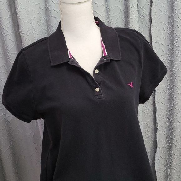 American Eagle Outfitters | Womens Fitted Polo | Color: Black | Size: XXL - Picture 2 of 6
